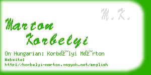 marton korbelyi business card